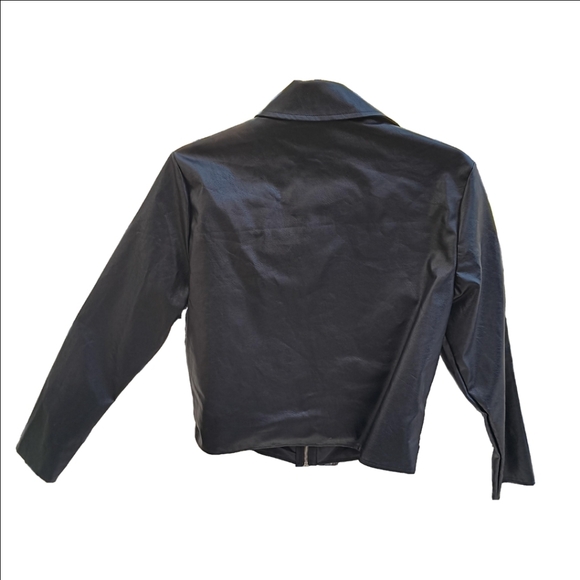 NWT Studded Faux Leather Skeleton Moto Jacket - Picture 3 of 5